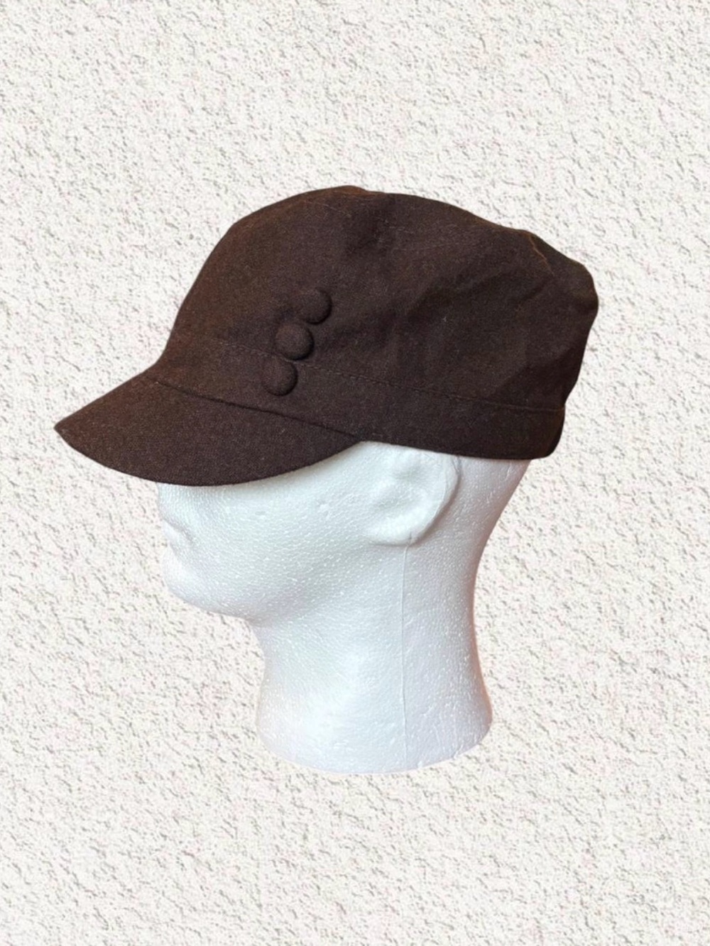 Women’s Brown Button-Accent Cadet Cap